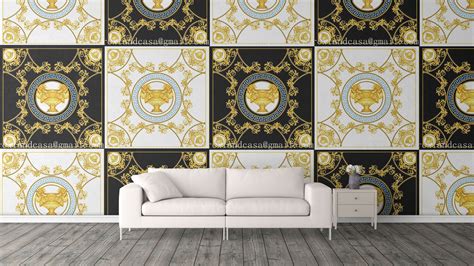 versace wallpaper living room.